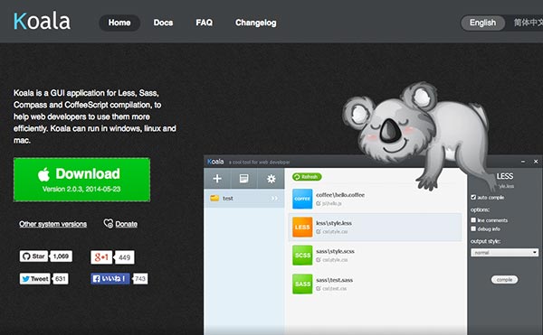 Koalaの公式ホームページキャプチャー1